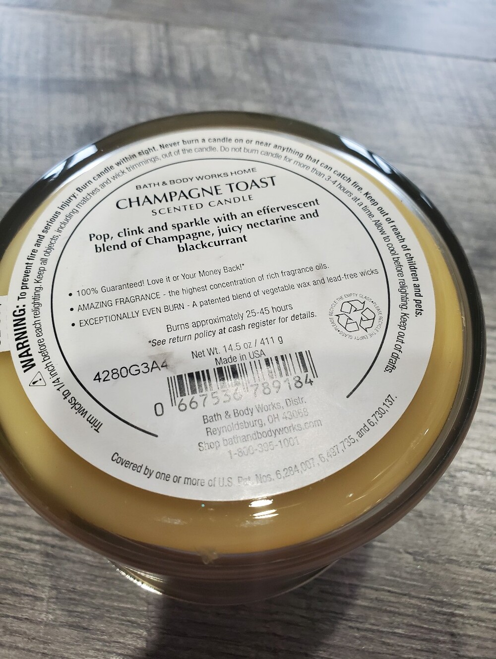 Bath And Body Works Champagne Toast 3 Wick Candle - Picture 4 of 4